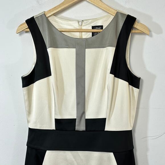 JAX colorblock pencil sheath dress womans 6 career work office chic‎ - Picture 2 of 9
